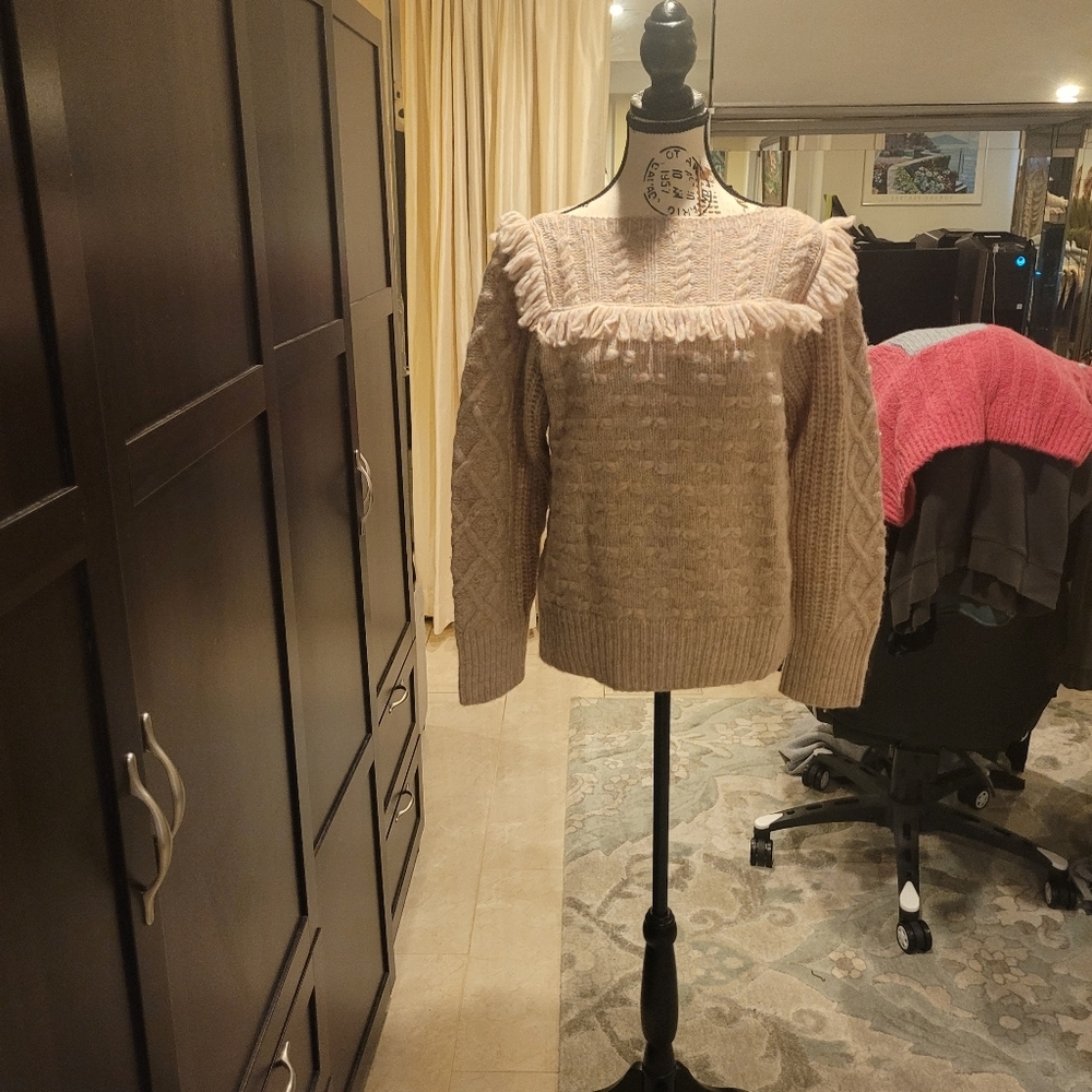 LOVE SHACK FANCY Kingston Pullover Size Large  Womens Confetti Pink New - Picture 6 of 8